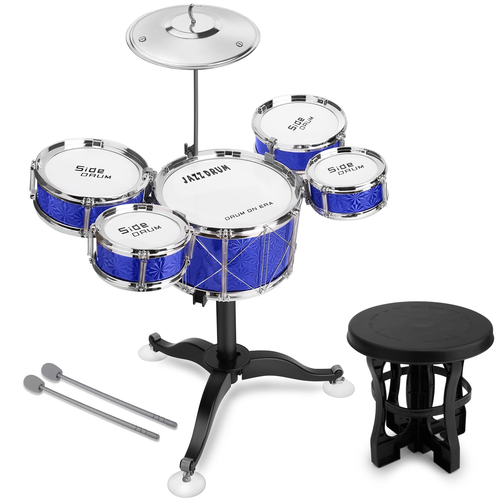 Photo 1 of Toddler Drum Set Kids Jazz Drum Kit 8 Piece - Educational Percussion Musical Instruments Drum Toy Playset Christmas Birthday Gift for Boys Girls, Blue