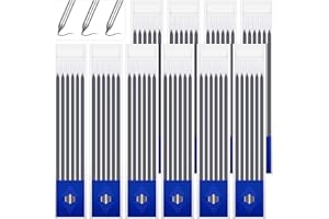 Spakon 60 Pcs 2.8mm Lead Refill Carpenter Construction Pencils Marker Lead Refills Dry Mechanical Woodworking Pencil Tools for Writing Drawing Drafting (Black)