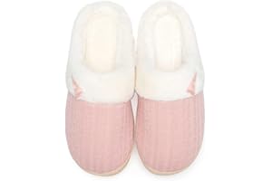 NineCiFun Women's Slip on Fuzzy Slippers Memory Foam House Slippers Outdoor Indoor Warm Plush Bedroom Shoes Scuff with Faux Fur Lining