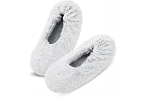 Keyela Women's Ballerina House Slippers with Soft Tie Bow and Suede Sole, Non-Slip Bedroom Slippers Socks