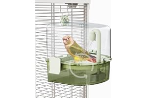 YOOSO WING Automatic Bird Baths for Cage – Indoor Parakeet Bath with Pump, Bird Shower with 2 Modes Running Water, Bird Cage Accessory for Pet Birds Conure Budgies Cockatiels Lovebird(Green)