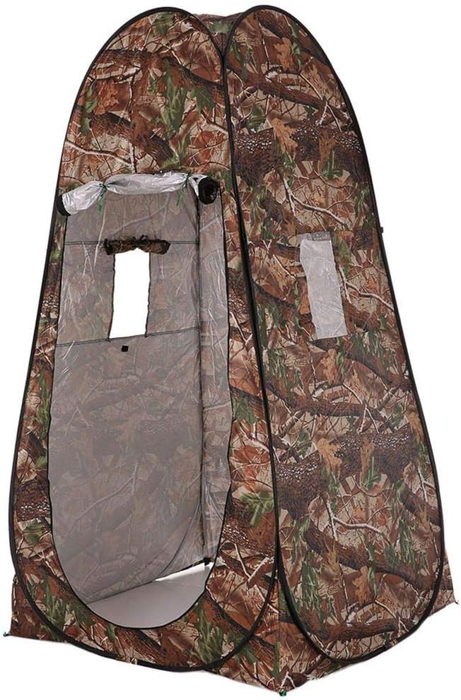 Beach Tent Pop Up Camping Tent Toilet Shower Tent Changing Sun Shelter with Bag for Hiking Camouflage