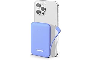 Alongza Portable Charger Small Size Built in Cable 4500mAh Power Bank, External Battery Pack Lightweight Backup Charger, Ultra Slim Battery Backup Charger for Cell Phones