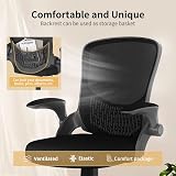 naspaluro Ergonomic Office Chair Swivel Mesh Back with Flip-up Armrests 360° view 3