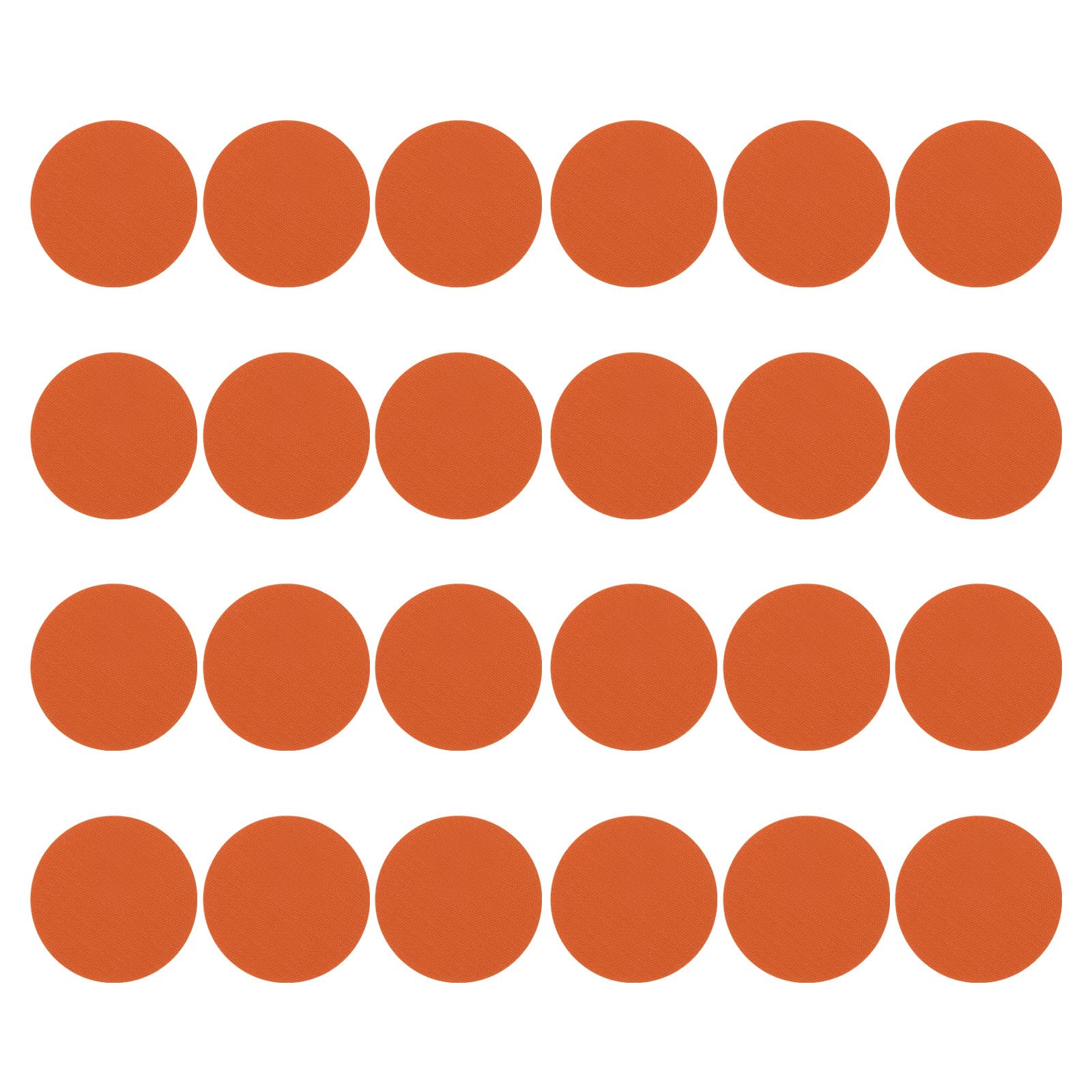 PATIKIL 3.9" Round Carpet Spot, 24Pcs Floor Spot Marker Waterproof Nylon Line Up Sign Decoration for Classroom, Orange — image 1