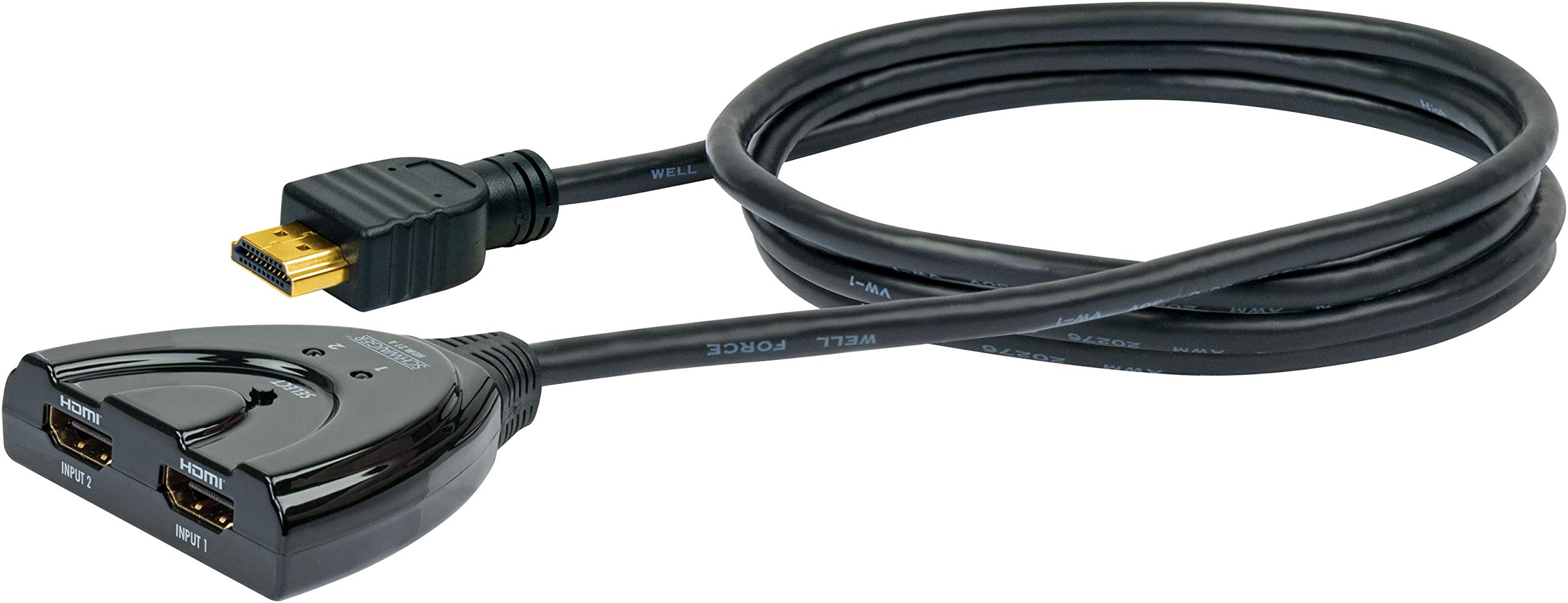 Schwaiger HDM21A 531 (HDMI Splitter, 2 x Female to Male 0.7 M Black