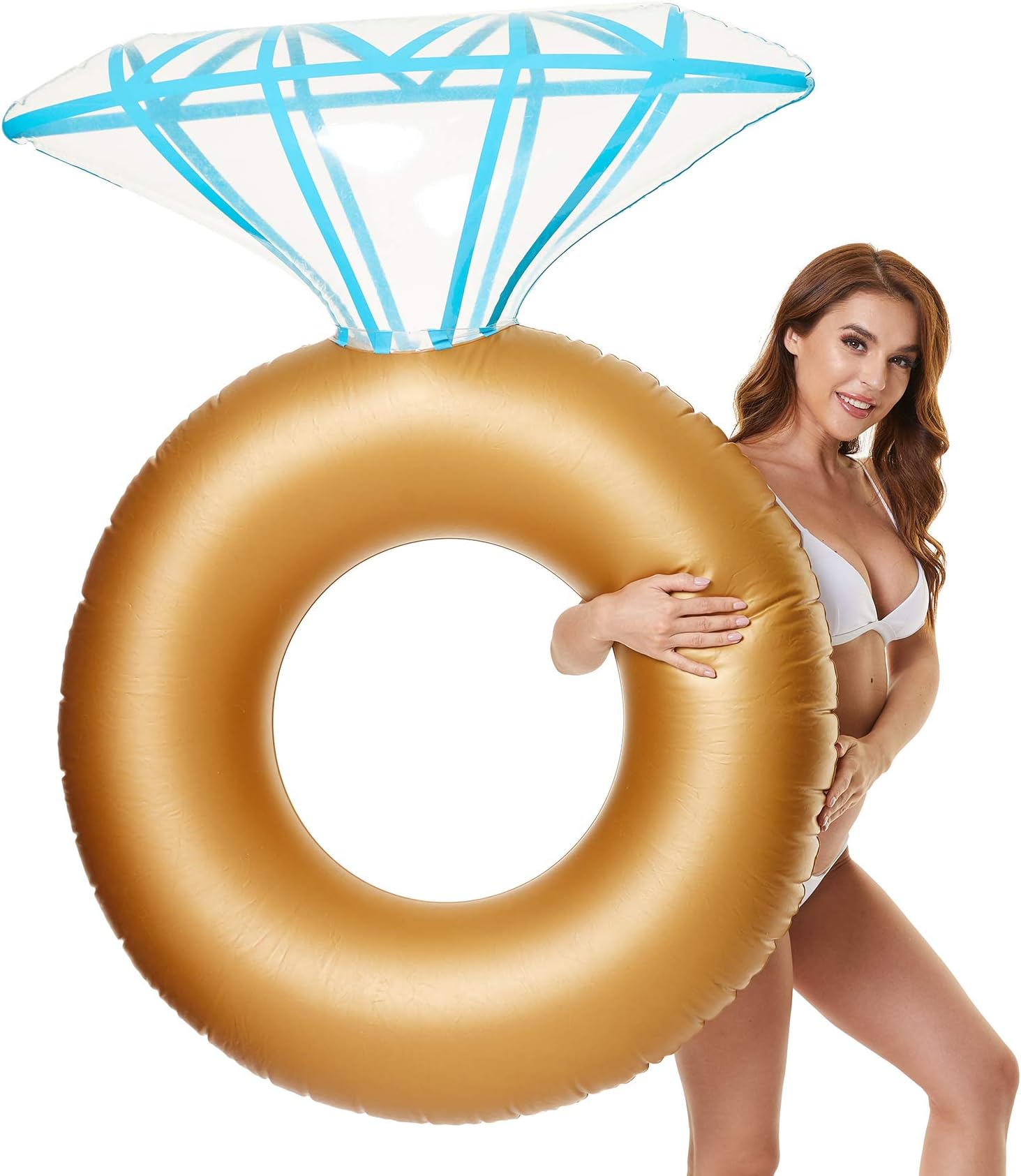 Zoostliss Inflatable Diamond Ring Pool Floats