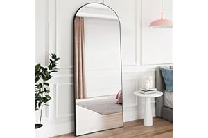 PexFix Full Length Mirror Sleek Arched-Top Standing Floor /Wall Mirror , Leaning Hanging for Home, 65"x22", Black
