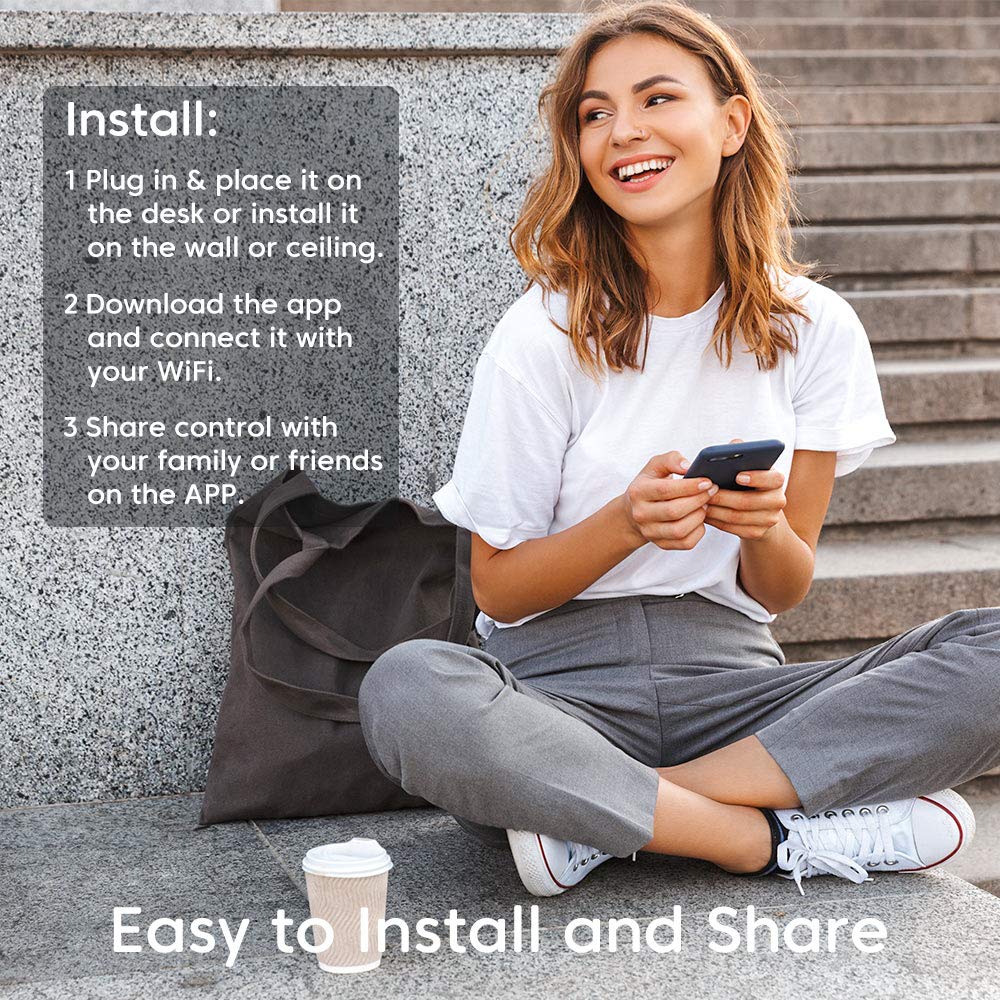 Linkind Indoor Security Camera, 1080p WiFi Smart Home Camera with Wide Angle Lens/Motion Detection/2-way Audio, IR Night Vision, MicroSD Support(Not Included), White