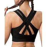 Luvrobes Sports Bras for Women High Support, Molded Cup High Impact Criss Cross Back Workout Yoga Bra No Removable Padded Bra