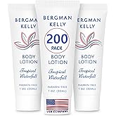 BERGMAN KELLY - Travel Size Lotion - 1 fl oz, 200 PK, Tropical Waterfall - Delight Your Guests w/Invigorating & Refreshing Body Lotion - Quality Mini & Small Size Guest Hotel Toiletries in Bulk