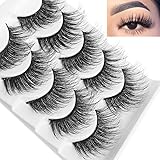 outopen Wispy Eyelashes Full Lashes Long Fluffy Eyelashes 3D Soft Mink False Eyelashes 5 Pairs(H1)