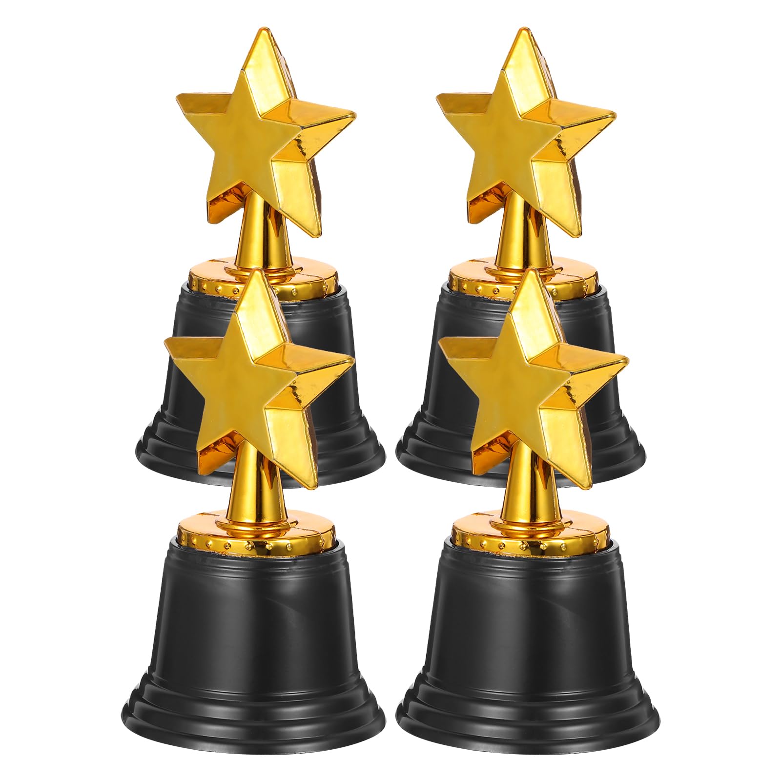 NUOBESTY Award Star Trophy 4Pcs Mini Gold Trophies for Party Celebrations Kids Sports Awards Ceremony Prizes