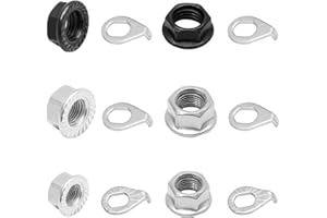 Moicstiy 12 Pcs Bike Wheel Axle Nuts and Safety Washers Kit, 3 Size M8/M9.5/M10 Bike Hub Nuts Washers Bike Parts Accessories for Front and Back Bike Wheel