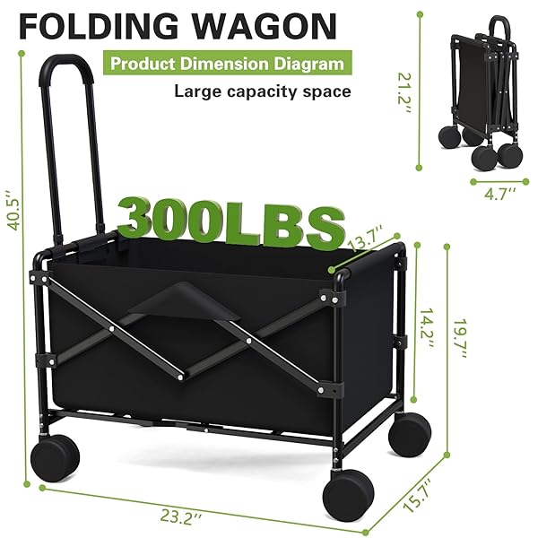 HEAVY-DUTY 2-TIER FOLDING SHOPPING CART WITH WHEELS – DOUBLE-LAYER WATERPROOF GROCERY & UTILITY WAGON, PORTABLE DESIGN FOR LAUNDRY, STORAGE AND TRANSPORT, 150LB CAPACITY (XX-LARGE)