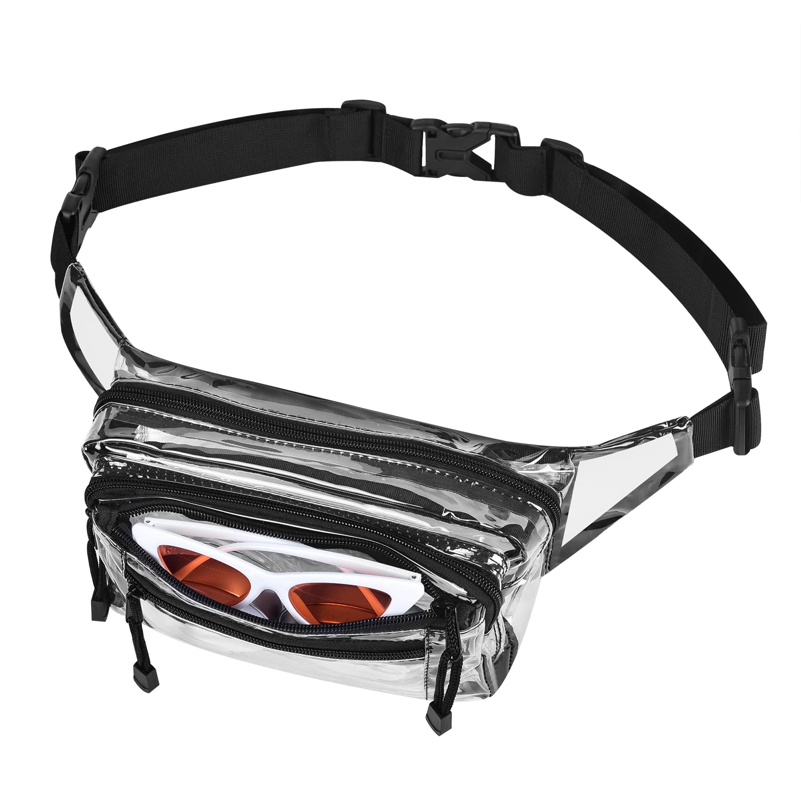 USPECLARE Clear Bag Stadium Approved Large Clear Fanny Pack for Women for Work,Multi-purpose Waist Bag for Travel & Sporting Event