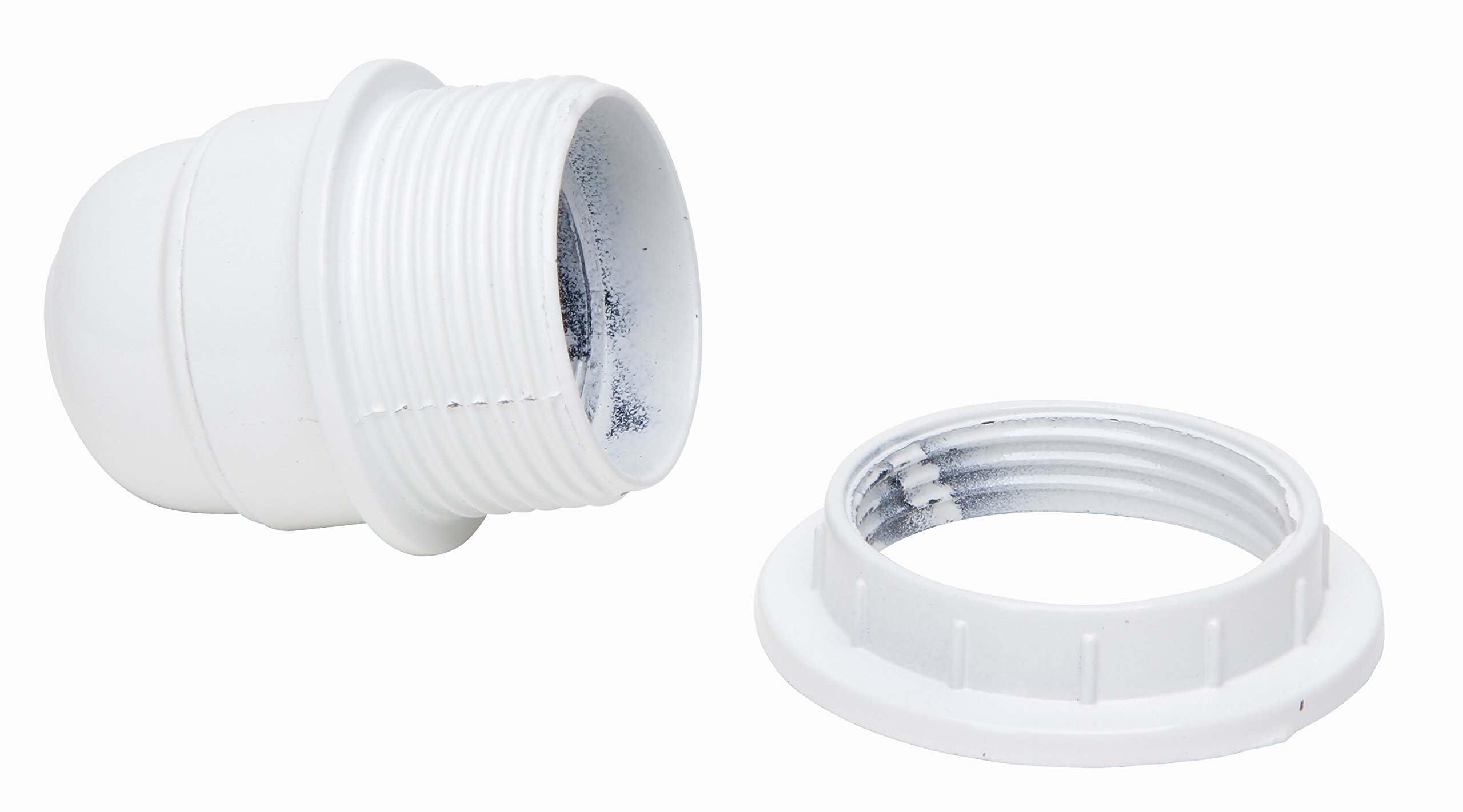 Kopp 212413045 Insulating Socket E27 with Umbrella Support Ring, White, Bakelite