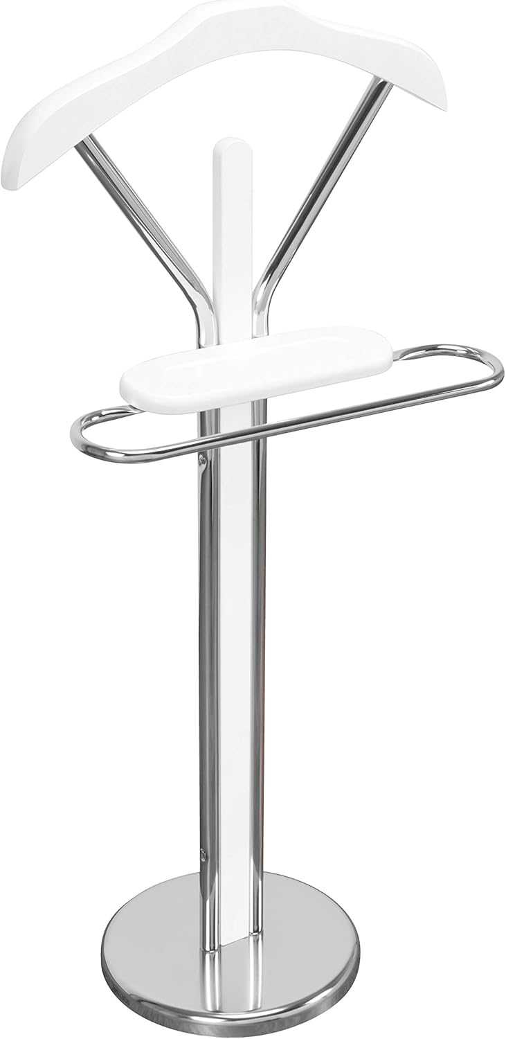 bremermann Valet Stand in white (chrome)
