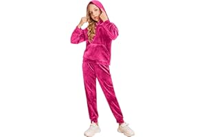 Arshiner Girls Velour 2 Pieces Tracksuits Outfits Athletic Hoodies Sweatshirts and Sweatpants Athletic Clothing Sets