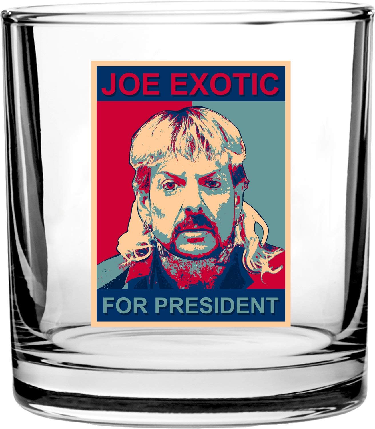 Joe for Office King of Tigers Songwriter Extraordinaire - 3D Color Printed Scotch Whiskey Glass 10.5 oz (President)