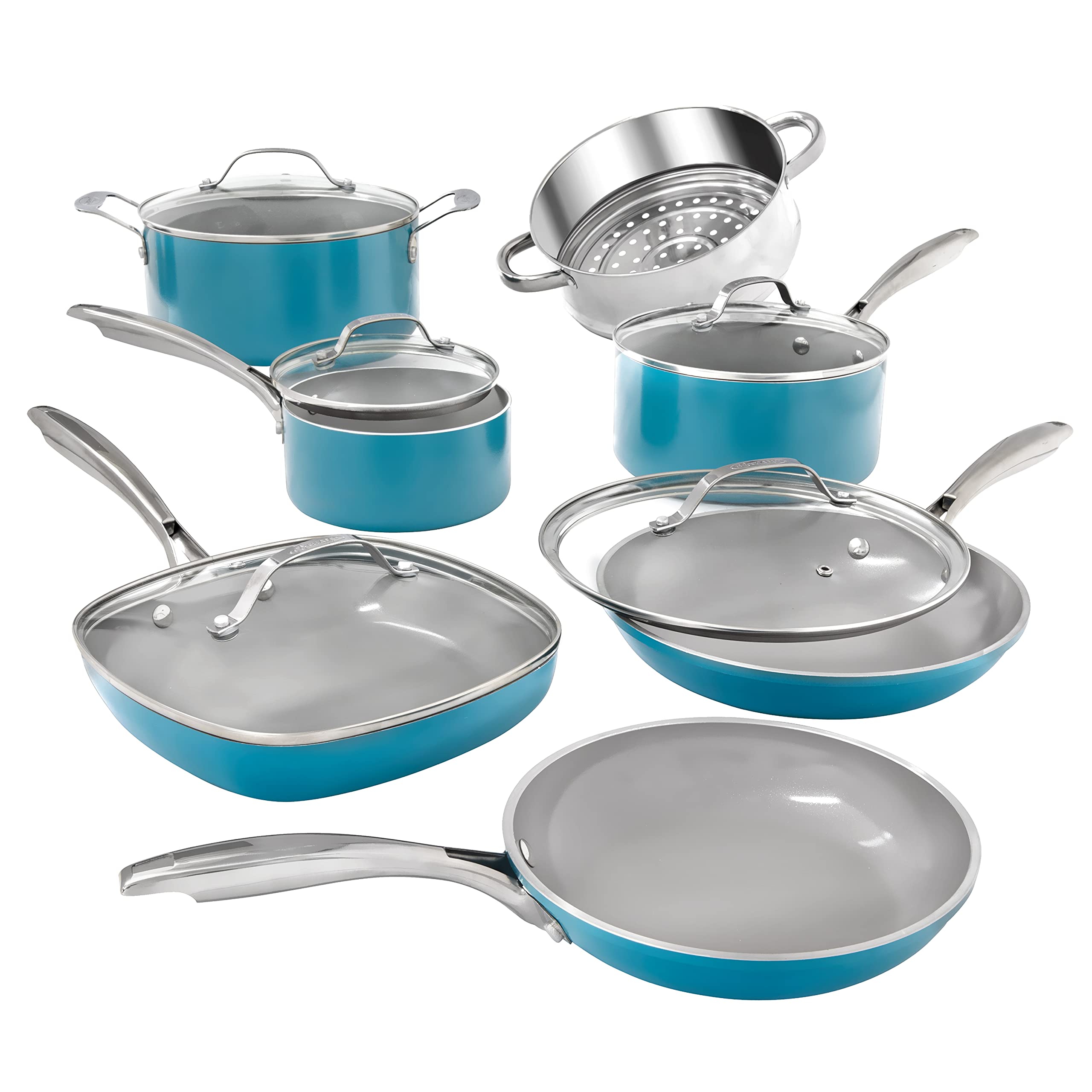GOTHAM STEEL Pots and Pans 12 Piece Cookware Set with Ultra Nonstick