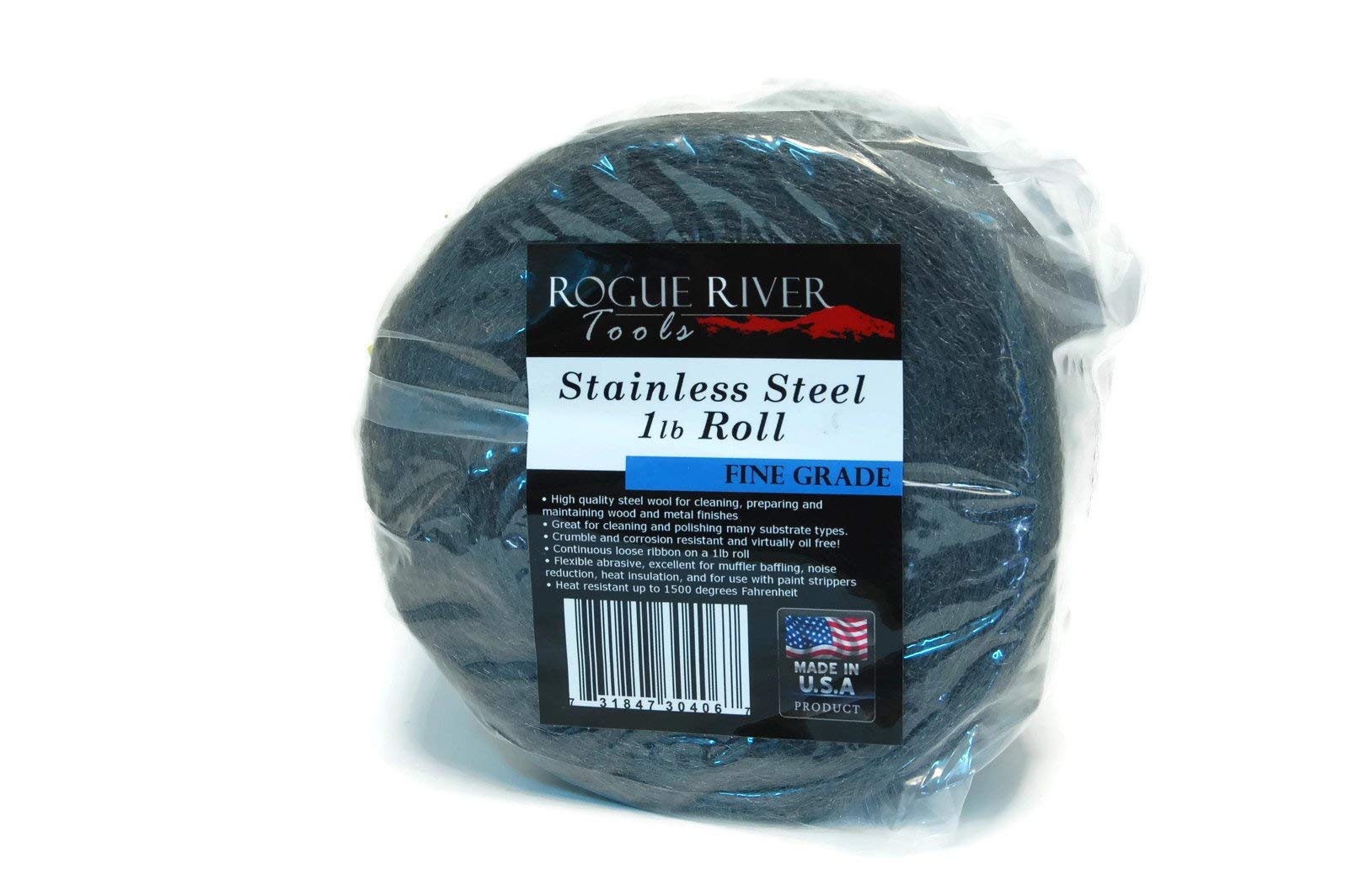 Rogue River outils Laine d'acier inoxydable 0,5 kilogram Rouleau (grains fins) – Made in USA.