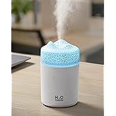 Portable Mini Humidifier, Colorful Volcanic Texture, 300mL Cool Mist Humidifier, USB Powered, Auto Shut-Off. Perfect for Bedr