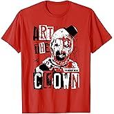 Terrifier Art The Clown Bloody Face Contrast Horror Movie T-Shirt