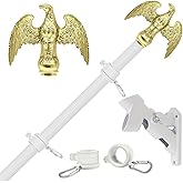 NQ 6 FT Flag Pole for Outside House with Eagle Topper, Stainless Steel Flag Pole Kit with Flag Pole Holder, House Flag Poles for 3x5 Flags Outdoor(White)