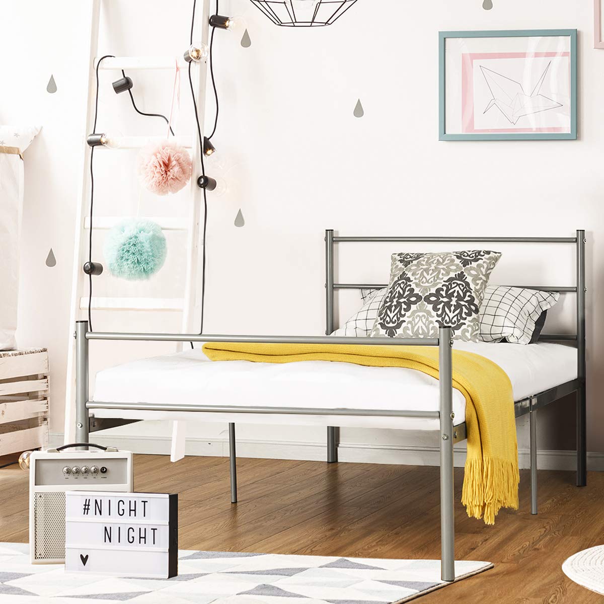 Best Twin Bed Frame Modern Silver