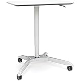 OFM Mesa Series Mobile Standing Desk - Height Adjustable Laptop Table, Workstation, White (66100-WHT)