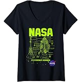 Womens NASA Module Schematics V-Neck T-Shirt