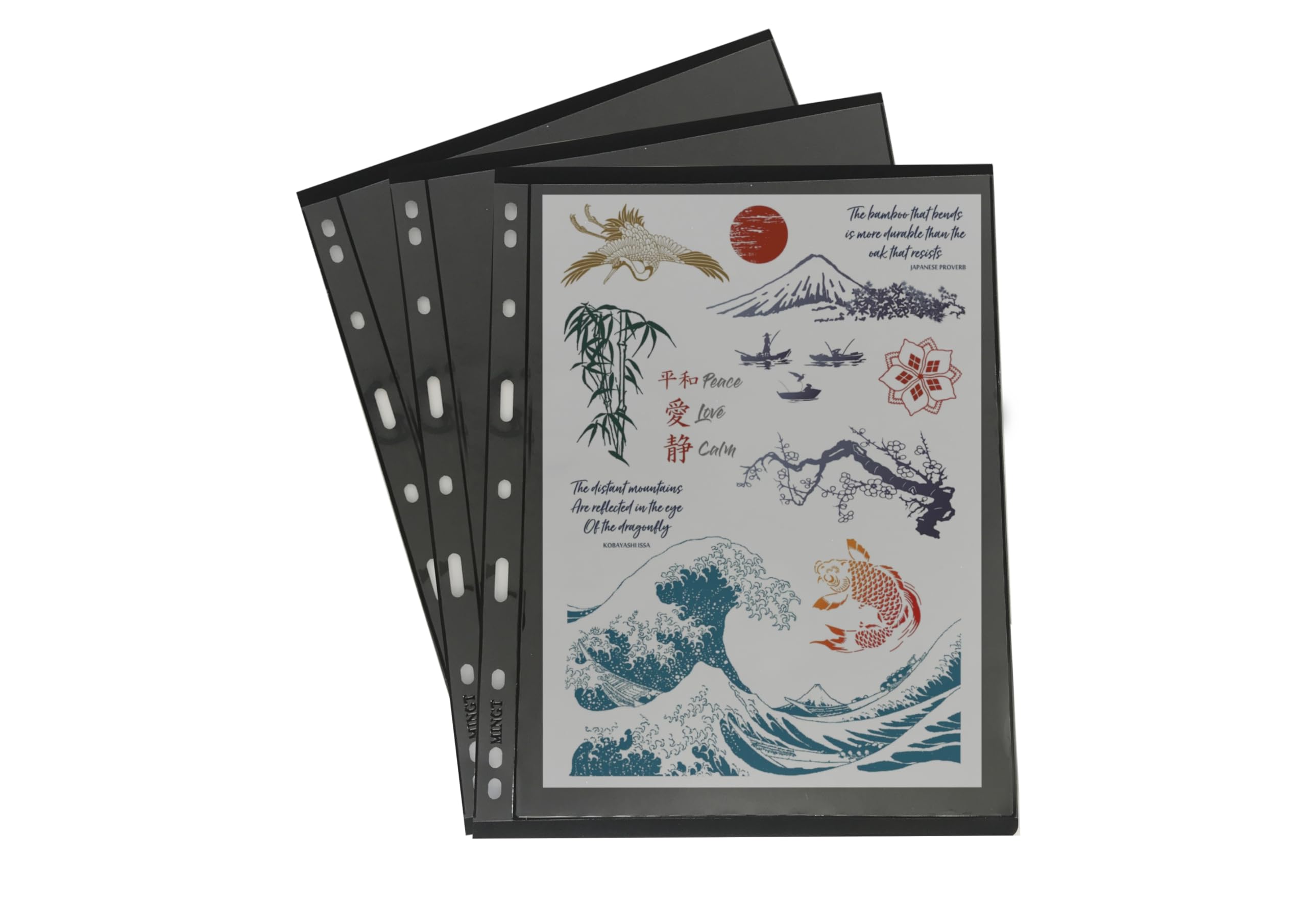 PCCB MINGT 10Pcs Standard 9-Hole Black Double-Sided Album Inner Sheets Stamp Banknote Collection Album Inserts Pages For Coin Collecting And Supplies (Single Pocket)