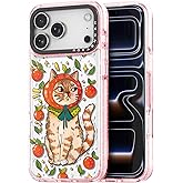 Rosarnnah for iPhone 17 Pro Max Case Cute - Durable Shockproof 6.6 ft Drop Impact Phone Case - Funny Kitty Cat Design (6.9") Glitter Pink