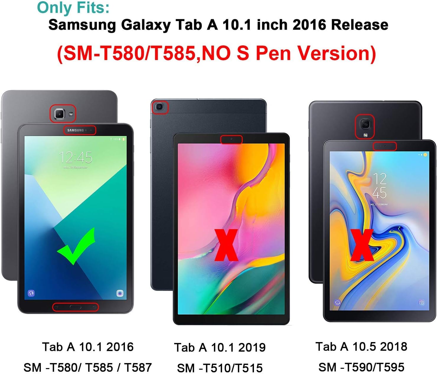 Gerutek for Samsung Galaxy Tab A6 10.1 2016 Case, SM T580/T585 Case Shockproof with 360 Rotating Stand - Image 3