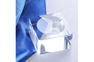 Clear Glass Ball Display Block, Square Dimple Base for Crystal Ball, Transparent Glass Stand Holder, For Crystal Ball Support
