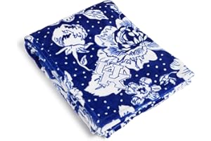 Vera Bradley Women's Collegiate Plush Xl Throw Blanket (Multiple Teams Available), Royal/White Rain Garden with University of Kentucky, One Size