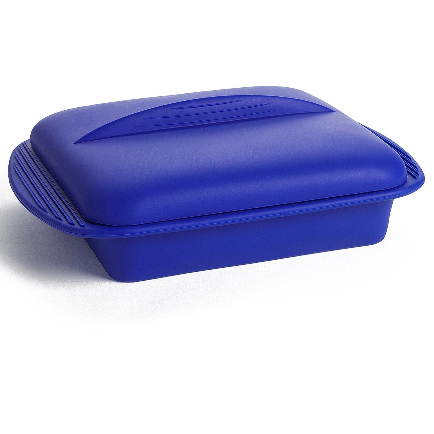 Mastrad Silicone Square Steamer Cooker with Insert, Extra Large (Blue