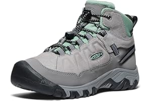 KEEN Unisex-Child Targhee 4 Mid Height Durable Comfortable Waterproof Hiking Boots, Alloy/Granite Green, 5 CA