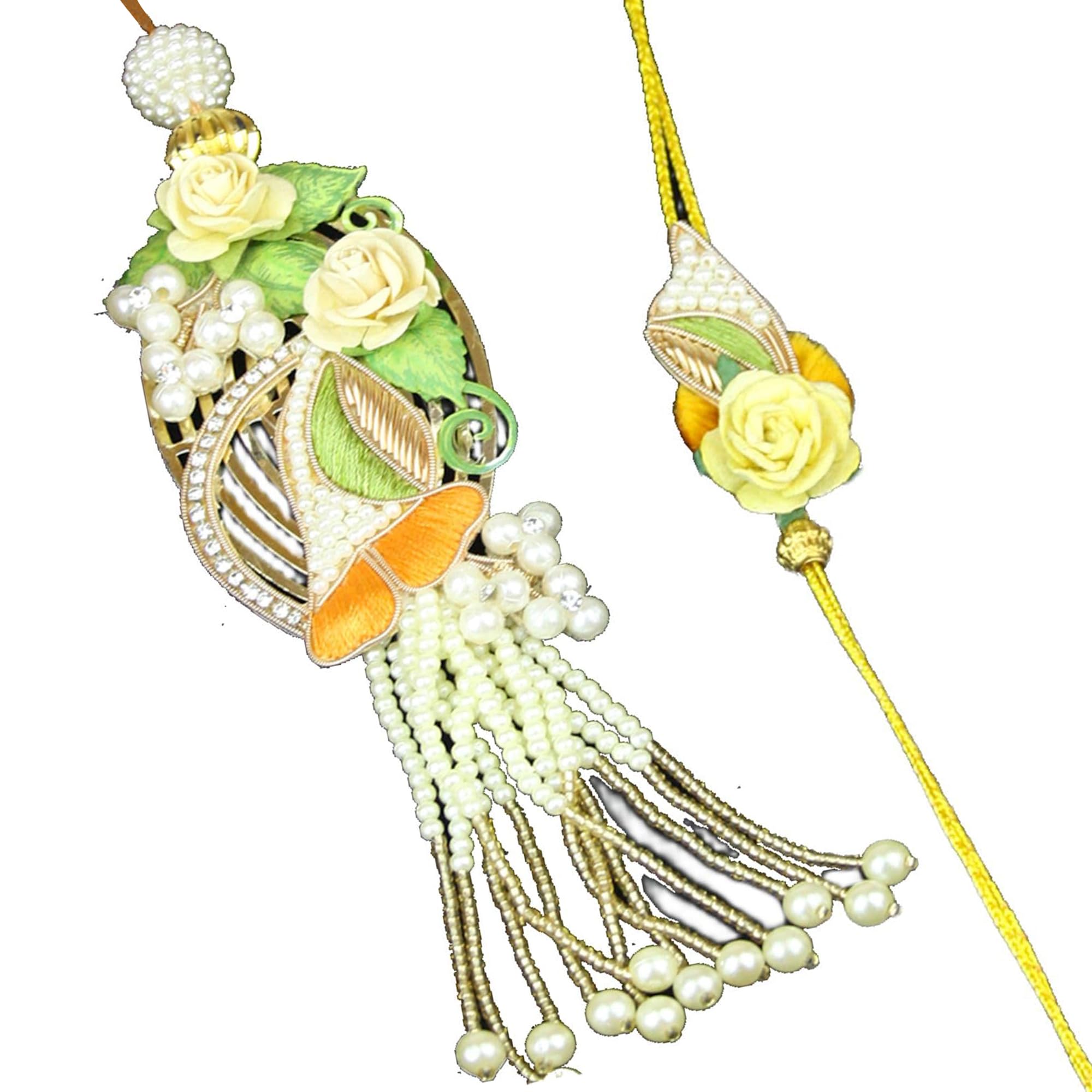 Emartbuy Raksha Bandhan Rakhi Gift Set For Brother And Sister-In-Law - Traditional Handmade Design With Roli Chawal, All Supplied In A Kraft Box