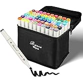 Buecs Alcohol Markers: Double Tipped Art Marker, 60 Count, suitable for Adults Artists Painting, Coloring Drawing Sketching, Multicolor