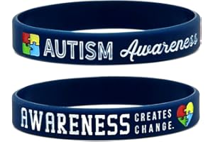 Inkstone Autism Awareness Bracelets, 6-Pack - Silicone Wristbands in Adult Unisex Size