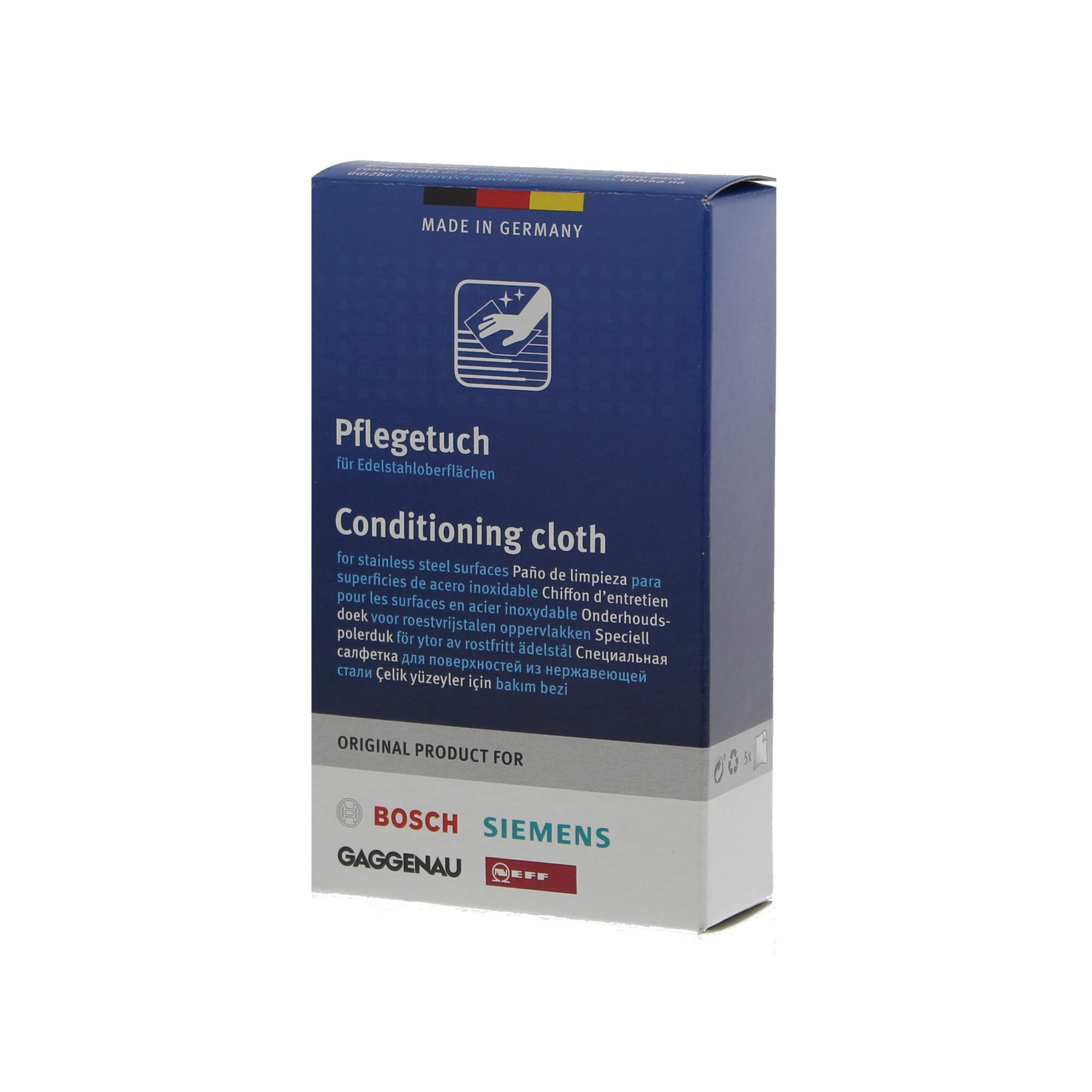 Siemens Conditioning Cloth for Stainless Steel, Set of 5, White