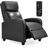 HAPPYMONT Massage Recliner Chair, Recliner Sofa Fabric for Adults, Recliners Home Theater Seating with Lumbar Support, Reclining Sofa Chair for Living Room, Ink