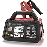 TowerTop 25A Pro+ Battery Charger, 6V/12V Car Battery Charger Fully Automatic Smart Battery Maintainer with Engine Start, Auto Desulfator, Battery Repair, for All Lead-Acid, AGM and LiFePO4 Batteries