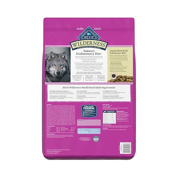 BLUE BUFFALO WILDERNESS HIGH PROTEIN, NATURAL ADULT SMALL BREED DRY DOG FOOD, CHICKEN 11-LB