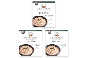 A BLEND ABOVE GOURMET FOOD PRODUCTS A Blend Above New England Lobster Dip Mix, Variety Pack, 1oz, (3 Pack), Seafood Dip, Gluten-Free, No MSG, All Natural, No Preservatives, Vegetable Dip, Low Carb, Easy to Make
