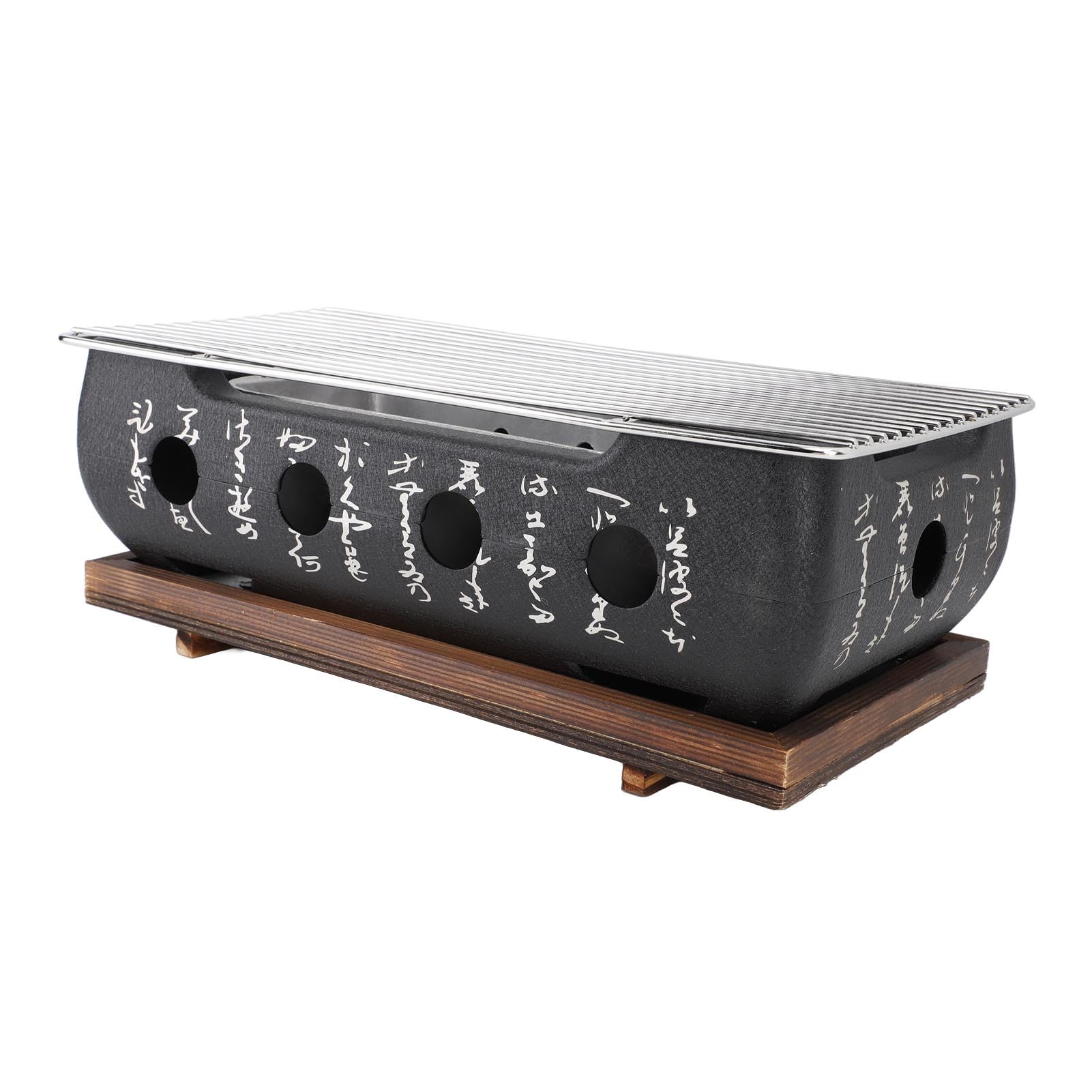 SEAFRONT Japanese BBQ Grill Stove Even Heating Aluminum Alloy Composite Wood Barbecue Stove Cuisione Grill Charcoal Grills Tool for Outdoor Camping Parties (XL)