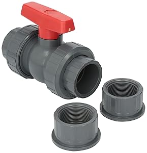 Hayward QTA1015CSEG 1-1/2-Inch Gray QTA Series True Union PVC Compact Ball Valve with EPDM O-Rings