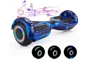 Bosvell Hoverboard for Kids Ages 6-12, Girls, Boys - All Ages,Hover Board with Bluetooth 6.5" LED Wheels and Headlight.Self Balancing Hover Boards Max Speed 8.5 mph, Max Range 8.5 miles,Two Powerful 250W Dual Motors (Galaxy Blue)